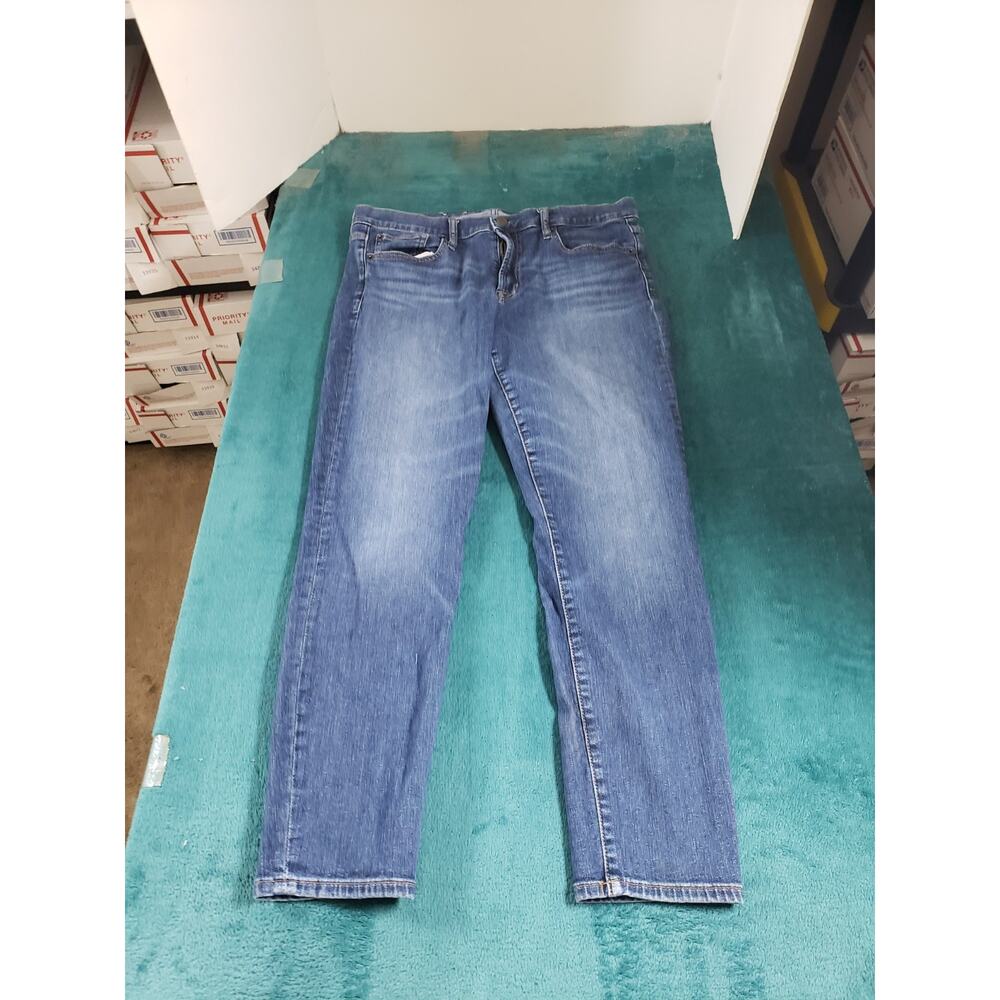 Gap Jeans Size 14 Womens Blue Denim Stretch Ladies Pants Mid Rise True Skinny